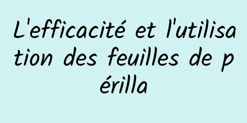 L'efficacité et l'utilisation des feuilles de périlla