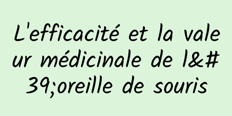 L'efficacité et la valeur médicinale de l'oreille de souris