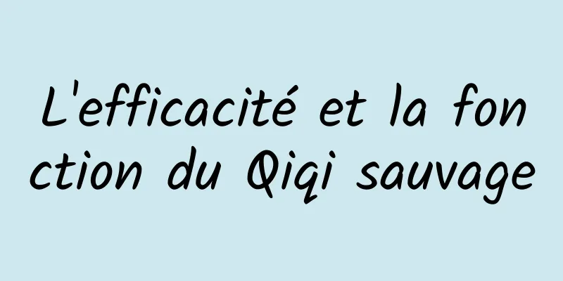 L'efficacité et la fonction du Qiqi sauvage