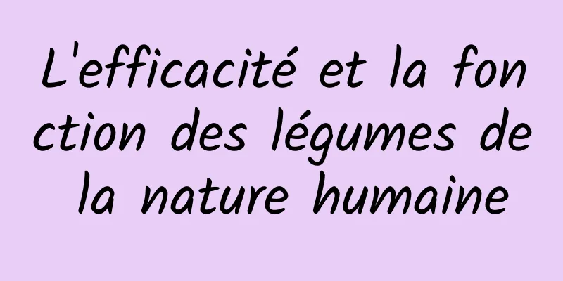 L'efficacité et la fonction des légumes de la nature humaine