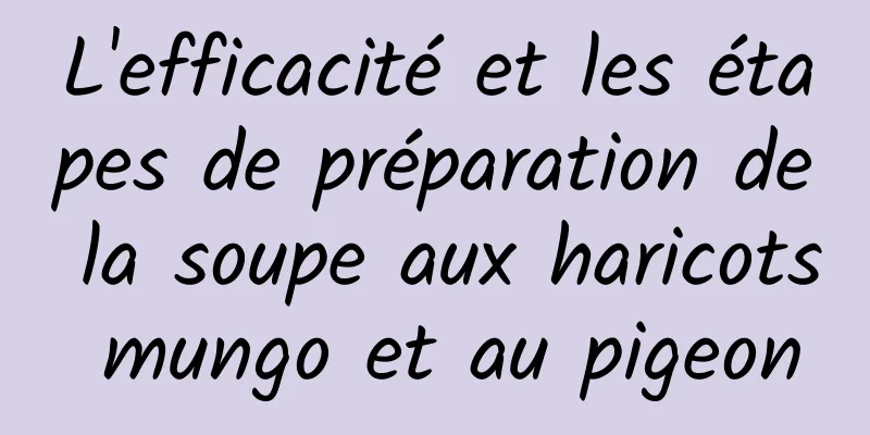 L'efficacité et les étapes de préparation de la soupe aux haricots mungo et au pigeon