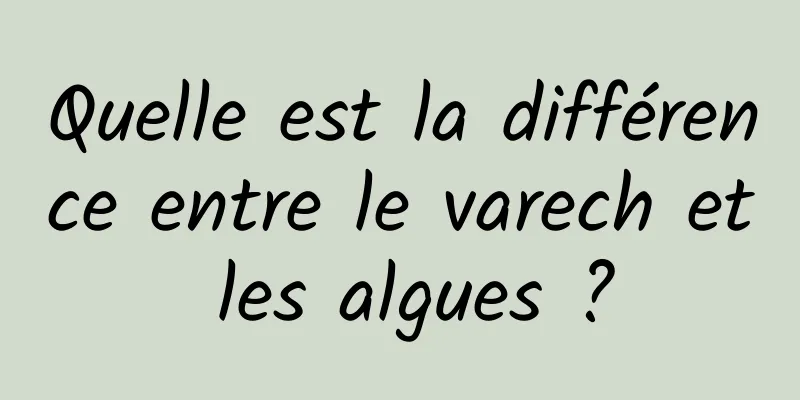 Quelle est la différence entre le varech et les algues ?