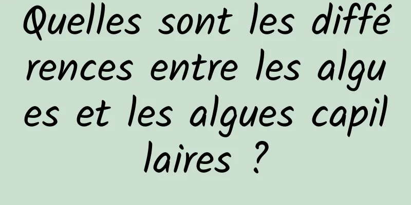 Quelles sont les différences entre les algues et les algues capillaires ?