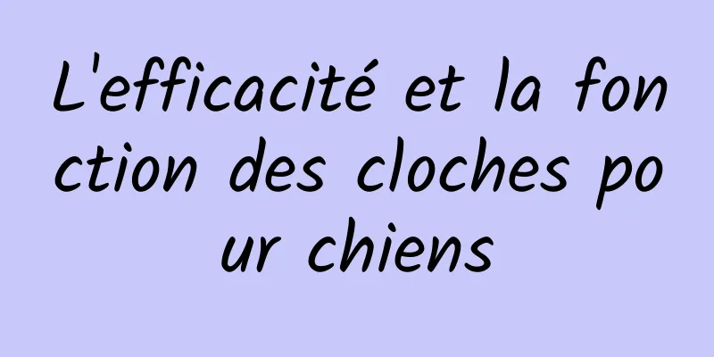 L'efficacité et la fonction des cloches pour chiens