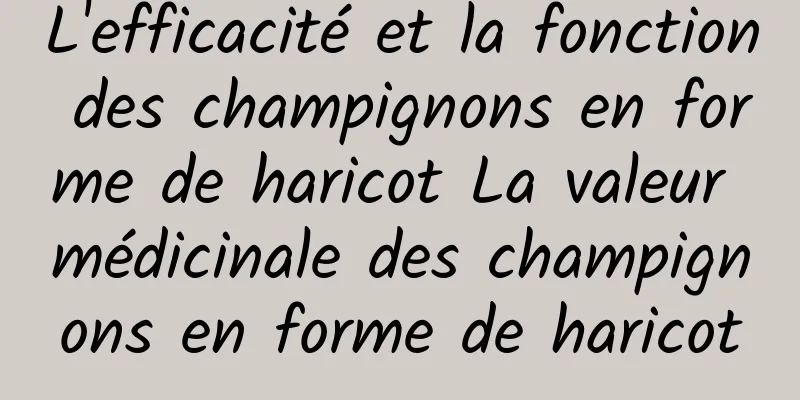 L'efficacité et la fonction des champignons en forme de haricot La valeur médicinale des champignons en forme de haricot