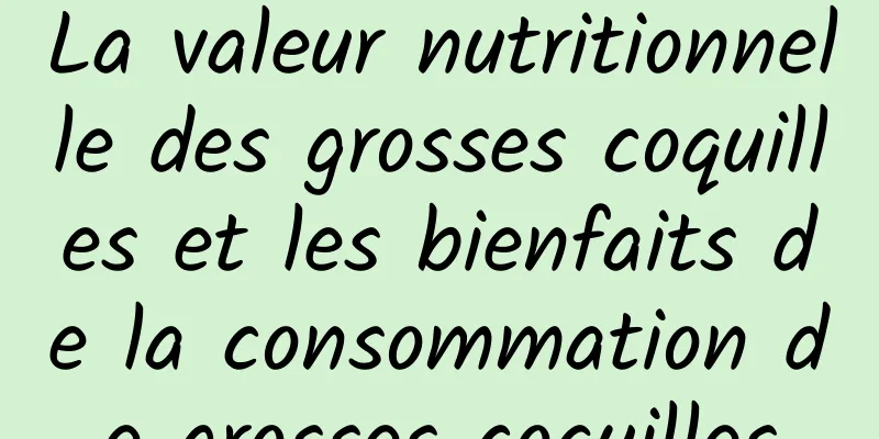 La valeur nutritionnelle des grosses coquilles et les bienfaits de la consommation de grosses coquilles