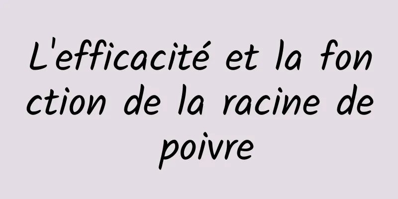 L'efficacité et la fonction de la racine de poivre