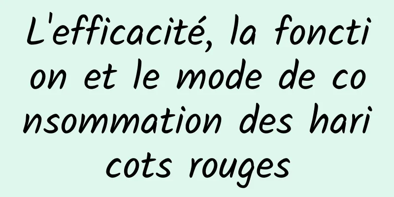 L'efficacité, la fonction et le mode de consommation des haricots rouges