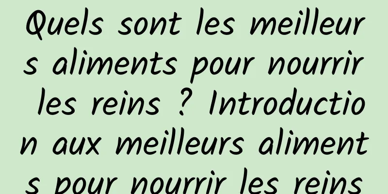 Quels sont les meilleurs aliments pour nourrir les reins ? Introduction aux meilleurs aliments pour nourrir les reins