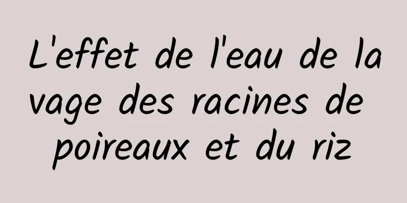 L'effet de l'eau de lavage des racines de poireaux et du riz