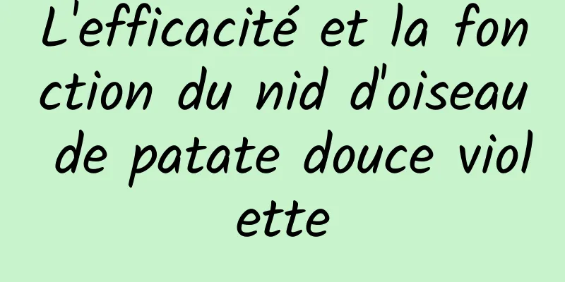 L'efficacité et la fonction du nid d'oiseau de patate douce violette