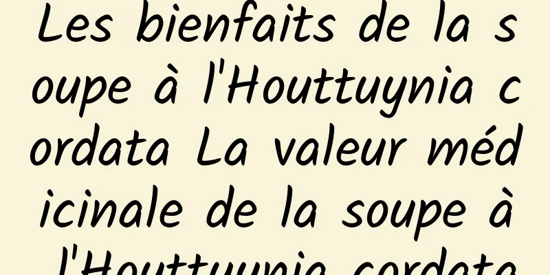 Les bienfaits de la soupe à l'Houttuynia cordata La valeur médicinale de la soupe à l'Houttuynia cordata