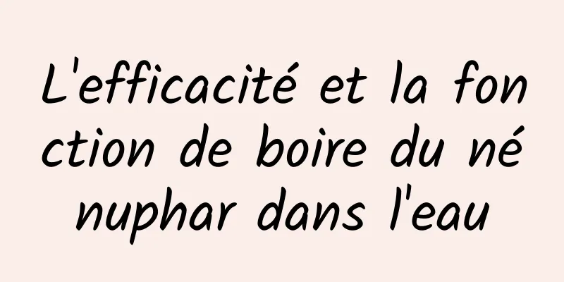 L'efficacité et la fonction de boire du nénuphar dans l'eau