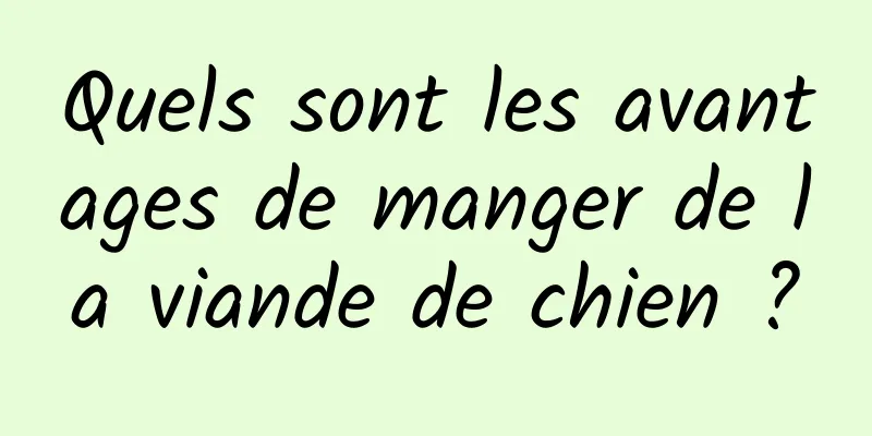 Quels sont les avantages de manger de la viande de chien ?