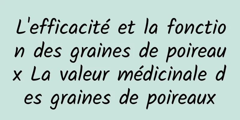 L'efficacité et la fonction des graines de poireaux La valeur médicinale des graines de poireaux