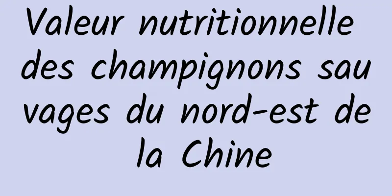 Valeur nutritionnelle des champignons sauvages du nord-est de la Chine