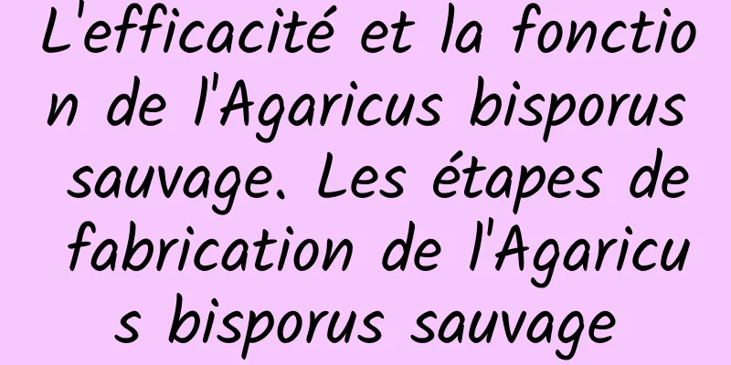 L'efficacité et la fonction de l'Agaricus bisporus sauvage. Les étapes de fabrication de l'Agaricus bisporus sauvage