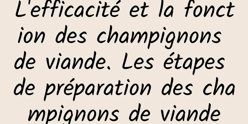 L'efficacité et la fonction des champignons de viande. Les étapes de préparation des champignons de viande