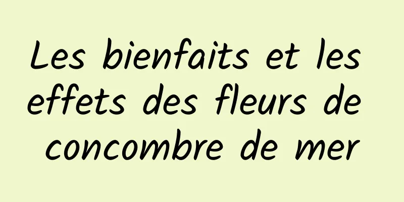 Les bienfaits et les effets des fleurs de concombre de mer