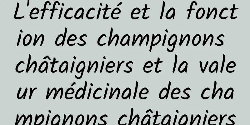 L'efficacité et la fonction des champignons châtaigniers et la valeur médicinale des champignons châtaigniers