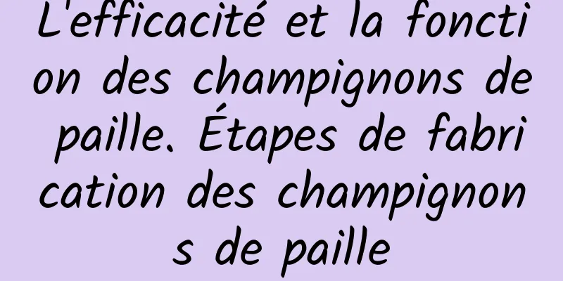 L'efficacité et la fonction des champignons de paille. Étapes de fabrication des champignons de paille