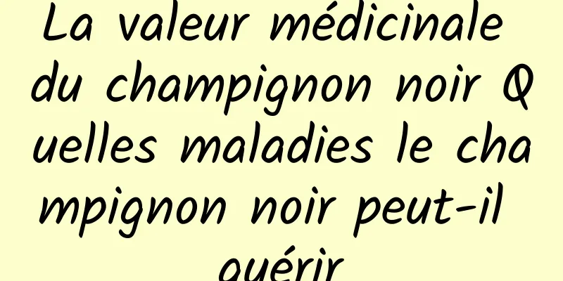 La valeur médicinale du champignon noir Quelles maladies le champignon noir peut-il guérir