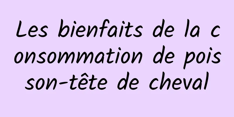 Les bienfaits de la consommation de poisson-tête de cheval