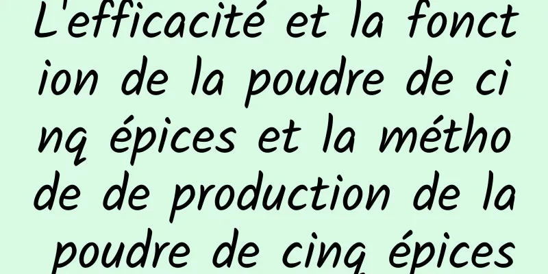 L'efficacité et la fonction de la poudre de cinq épices et la méthode de production de la poudre de cinq épices