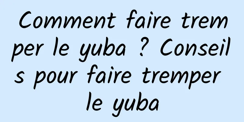 Comment faire tremper le yuba ? Conseils pour faire tremper le yuba