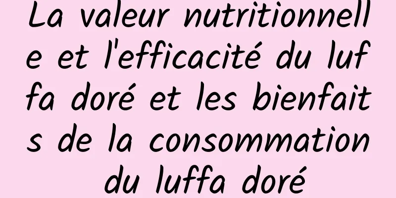 La valeur nutritionnelle et l'efficacité du luffa doré et les bienfaits de la consommation du luffa doré