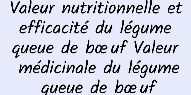 Valeur nutritionnelle et efficacité du légume queue de bœuf Valeur médicinale du légume queue de bœuf