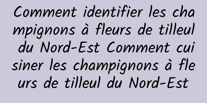 Comment identifier les champignons à fleurs de tilleul du Nord-Est Comment cuisiner les champignons à fleurs de tilleul du Nord-Est