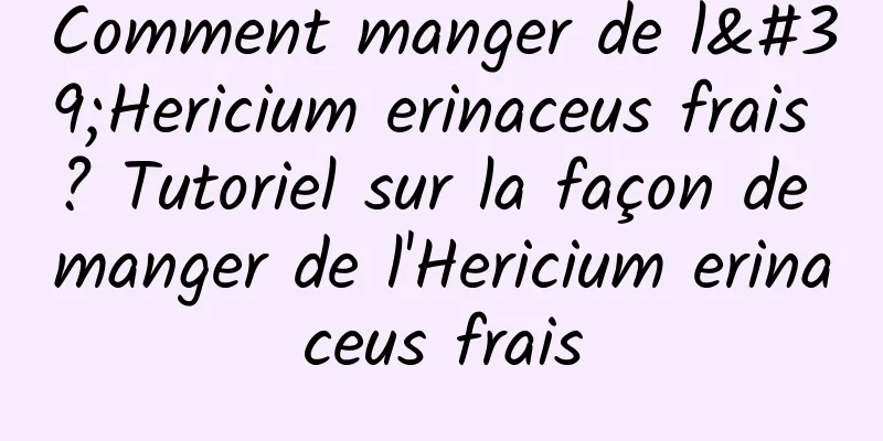 Comment manger de l'Hericium erinaceus frais ? Tutoriel sur la façon de manger de l'Hericium erinaceus frais