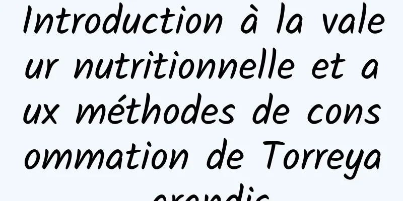 Introduction à la valeur nutritionnelle et aux méthodes de consommation de Torreya grandis