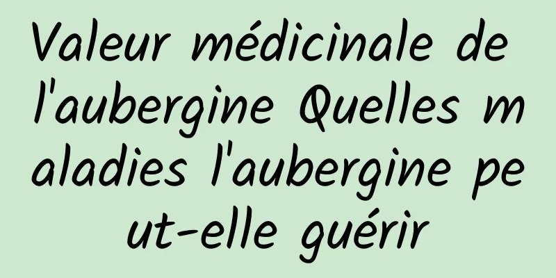 Valeur médicinale de l'aubergine Quelles maladies l'aubergine peut-elle guérir