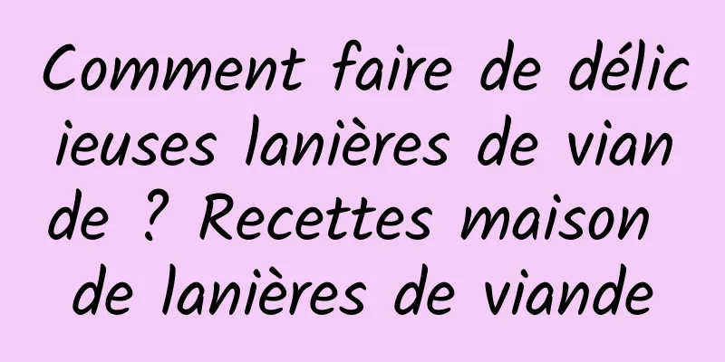 Comment faire de délicieuses lanières de viande ? Recettes maison de lanières de viande