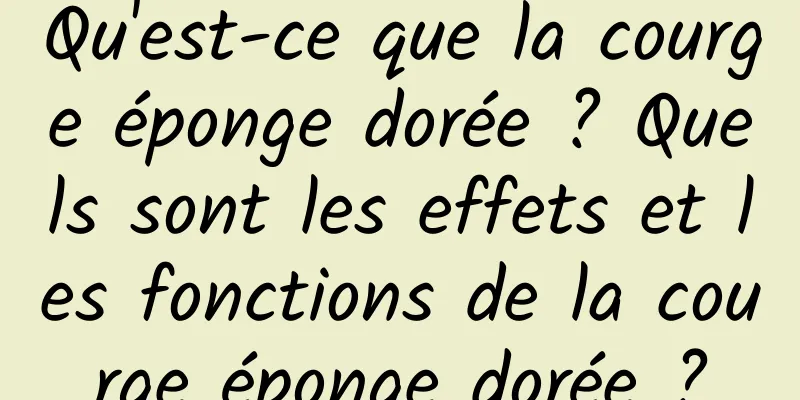 Qu'est-ce que la courge éponge dorée ? Quels sont les effets et les fonctions de la courge éponge dorée ?