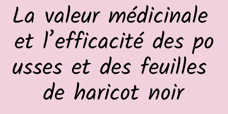 La valeur médicinale et l’efficacité des pousses et des feuilles de haricot noir