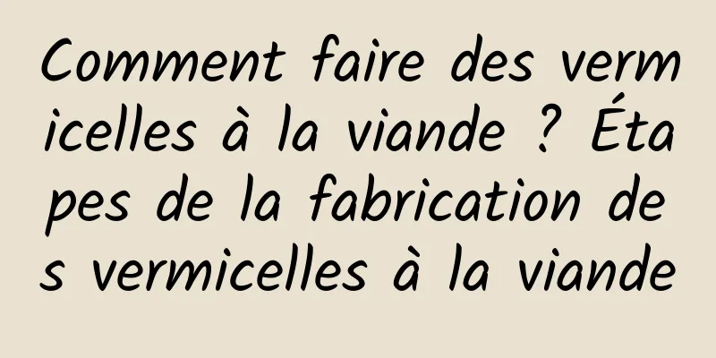 Comment faire des vermicelles à la viande ? Étapes de la fabrication des vermicelles à la viande