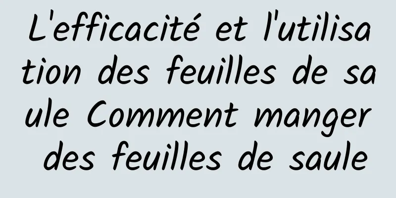 L'efficacité et l'utilisation des feuilles de saule Comment manger des feuilles de saule