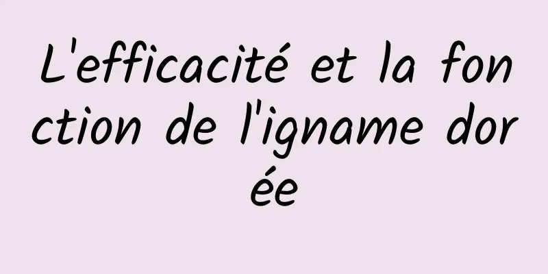 L'efficacité et la fonction de l'igname dorée