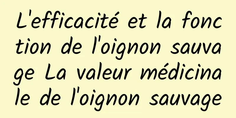 L'efficacité et la fonction de l'oignon sauvage La valeur médicinale de l'oignon sauvage