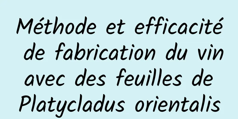 Méthode et efficacité de fabrication du vin avec des feuilles de Platycladus orientalis