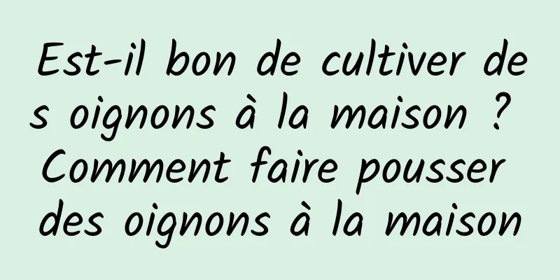 Est-il bon de cultiver des oignons à la maison ? Comment faire pousser des oignons à la maison