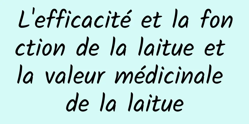 L'efficacité et la fonction de la laitue et la valeur médicinale de la laitue