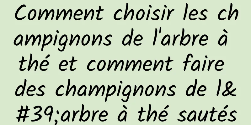 Comment choisir les champignons de l'arbre à thé et comment faire des champignons de l'arbre à thé sautés