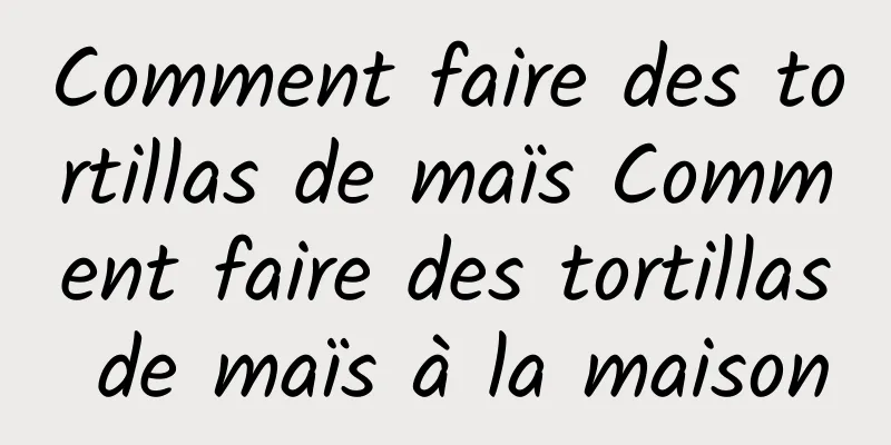 Comment faire des tortillas de maïs Comment faire des tortillas de maïs à la maison
