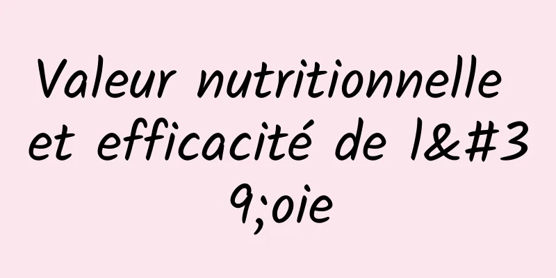 Valeur nutritionnelle et efficacité de l'oie