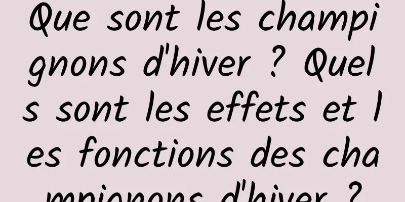 Que sont les champignons d'hiver ? Quels sont les effets et les fonctions des champignons d'hiver ?