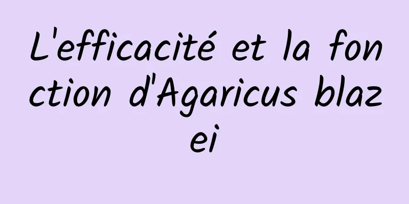 L'efficacité et la fonction d'Agaricus blazei